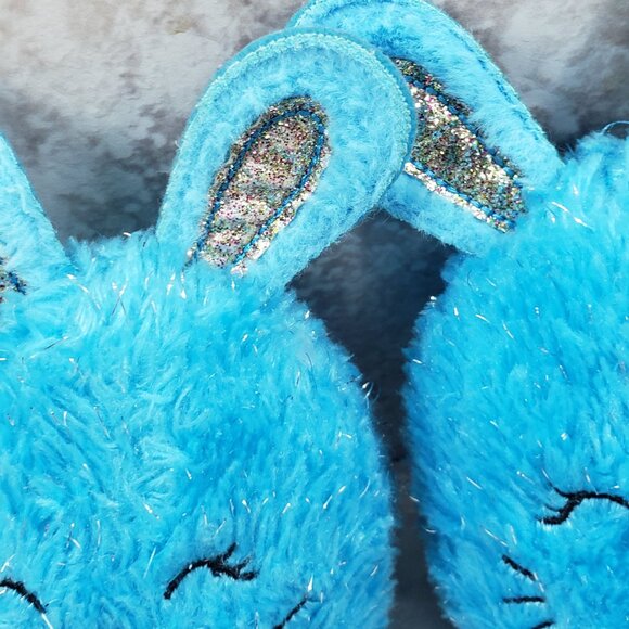 2 Ages 3+ Blue Metallic Fuzzy Bunnies Opp Plush Stuffed Animal 6" - Picture 6 of 11